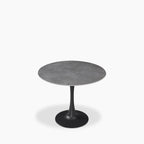 Byre 2 Seat Round Dining Table | Grey Ceramic & Black