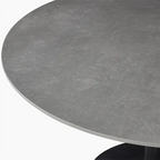 Byre 2 Seat Round Dining Table | Grey Ceramic & Black