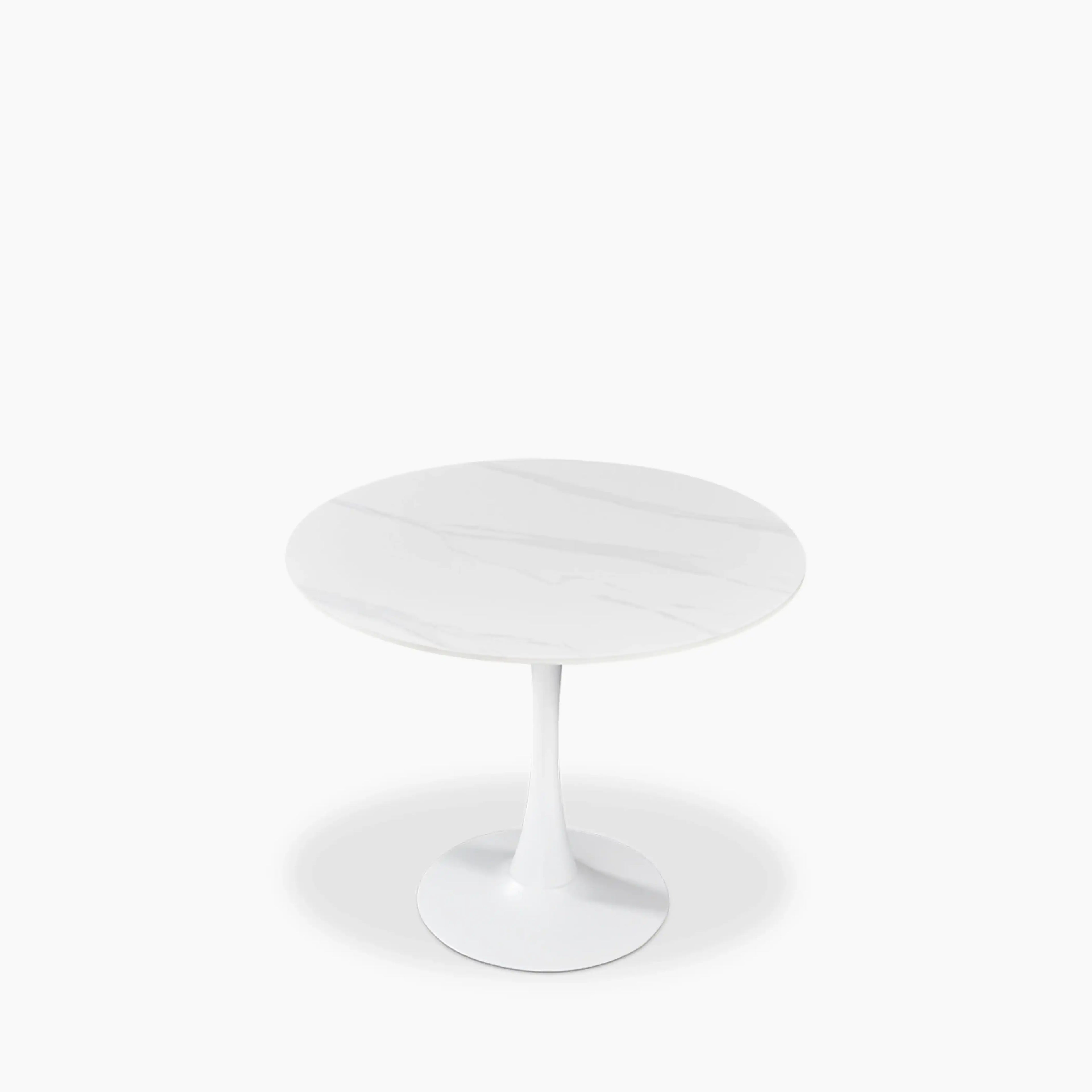 Byre 2 Seat Round Dining Table | White Ceramic & White