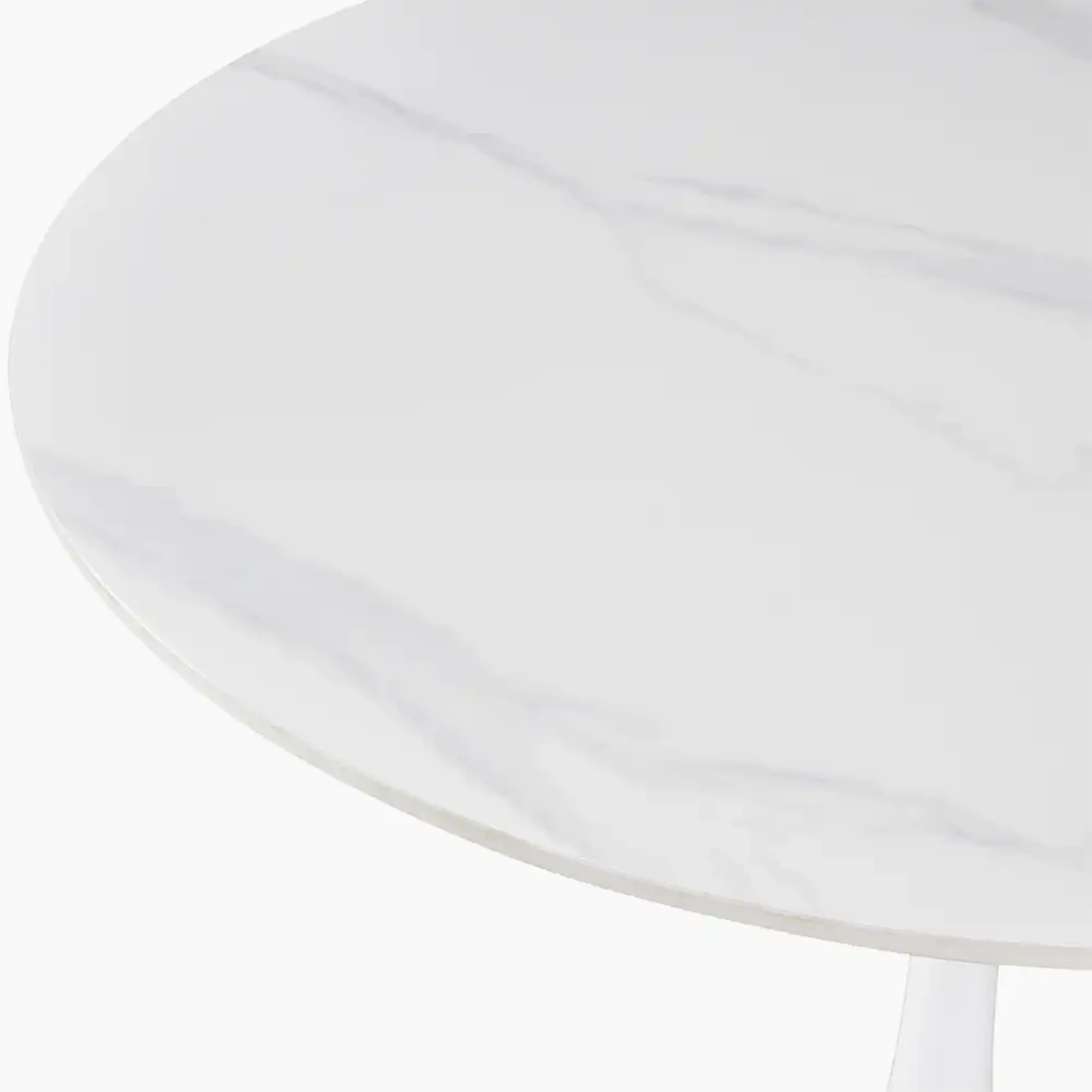 Byre 2 Seat Round Dining Table | White Ceramic & White