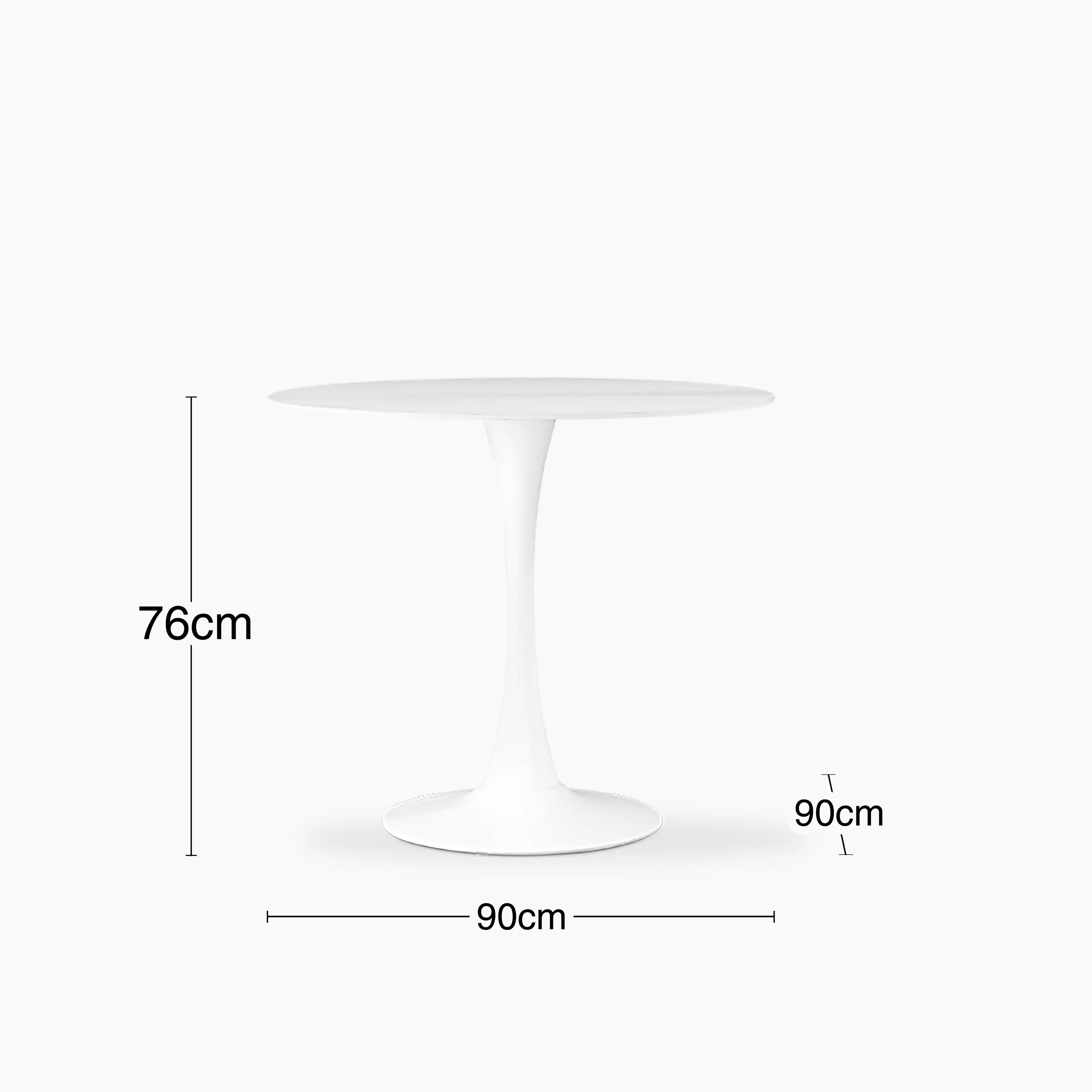 Byre 2 Seat Round Dining Table | White Ceramic & White
