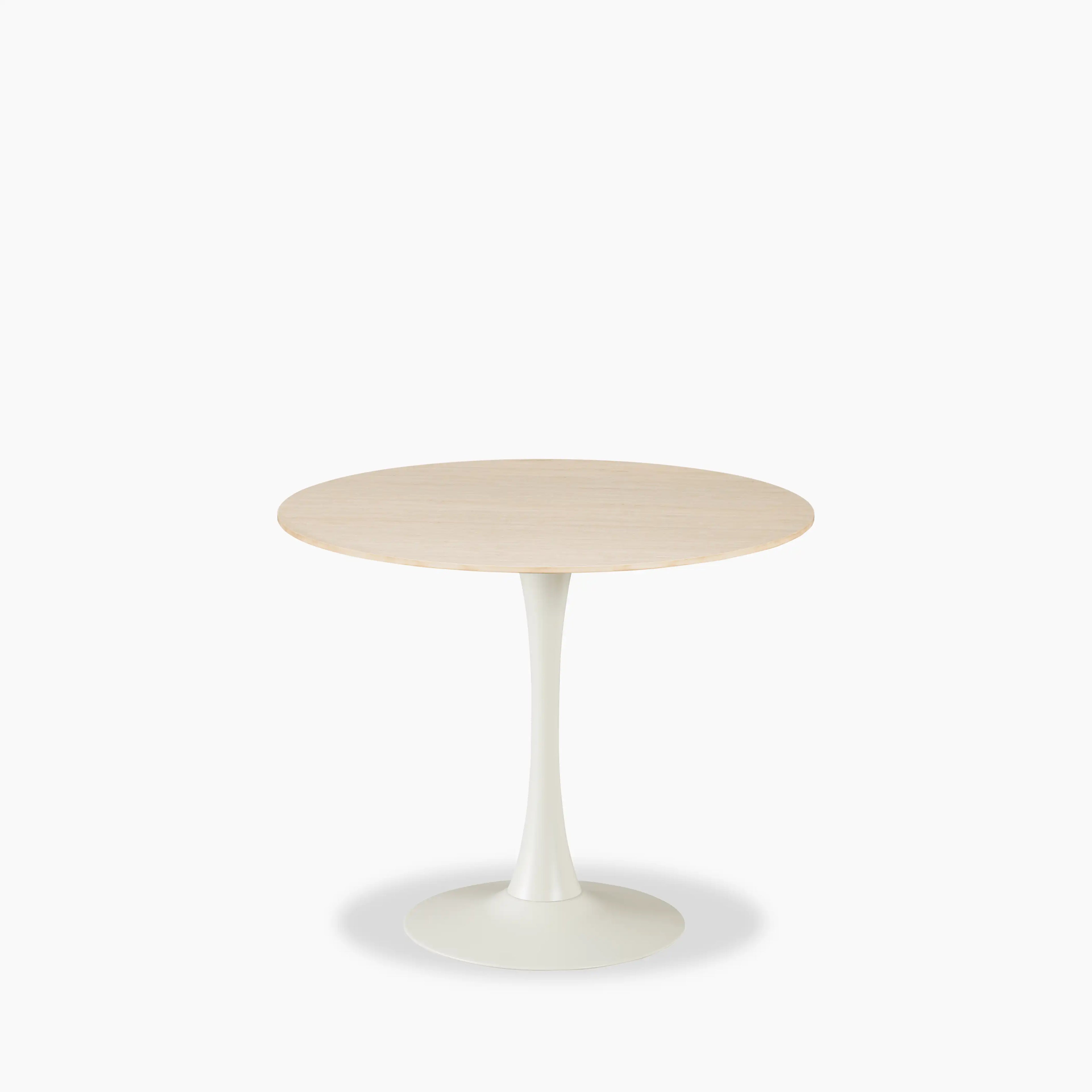 Byre 2 Seat Round Dining Table | Natural Travertine Effect Sintered Stone & Cream