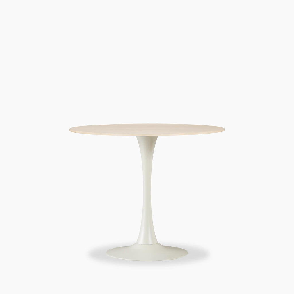 Byre 2 Seat Round Dining Table | Natural Travertine Effect Sintered Stone & Cream