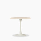 Byre 2 Seat Round Dining Table | Natural Travertine Effect Sintered Stone & Cream