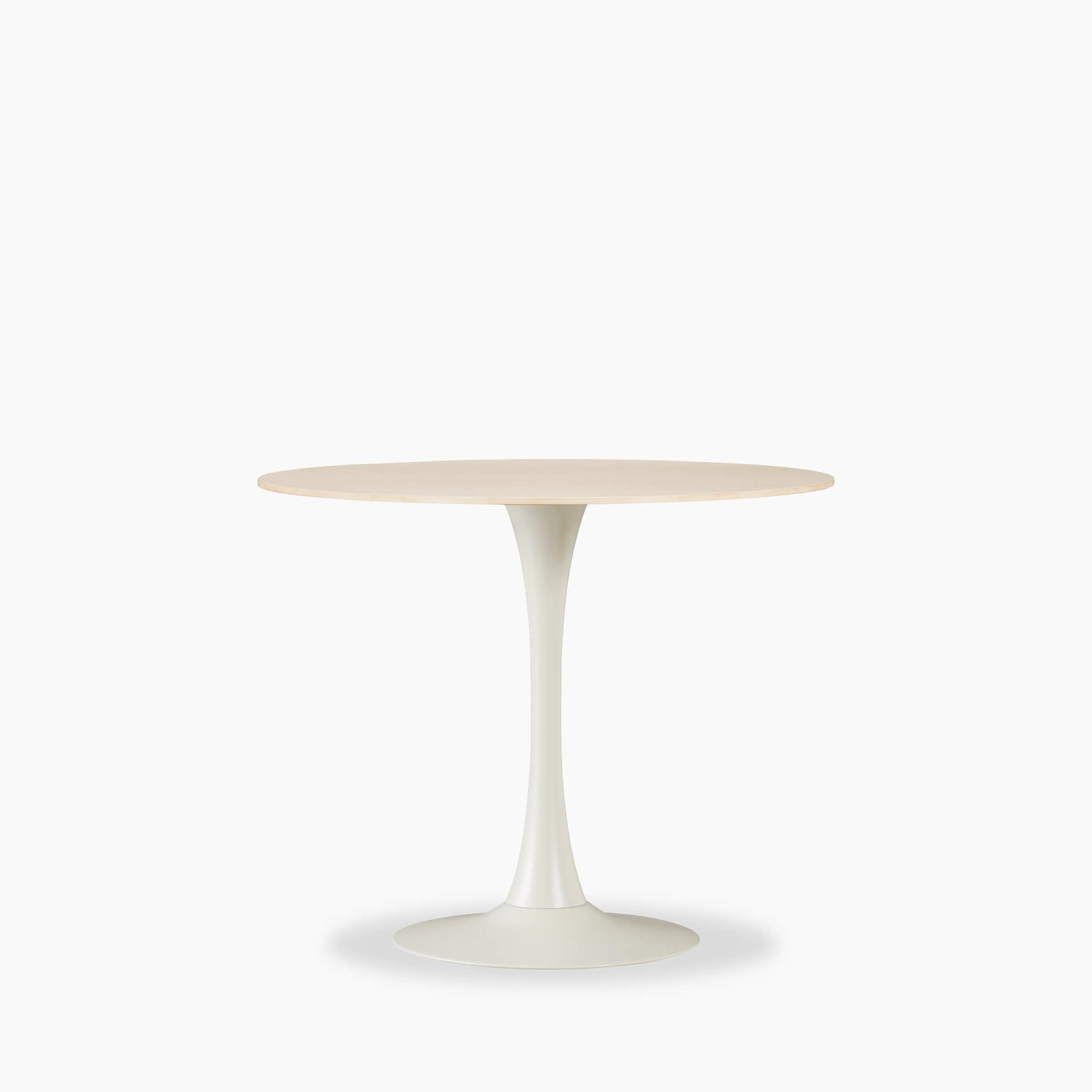 Byre 2 Seat Round Dining Table | Natural Travertine Effect Sintered Stone & Cream