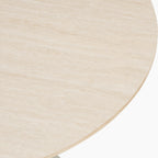 Byre 2 Seat Round Dining Table | Natural Travertine Effect Sintered Stone & Cream