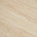 Lincoln 6-8 Seat Rectangle Extendable Dining Table | Natural Travertine Effect Sintered Stone & Taupe