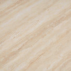 Lilian 4 Seat Round Dining Table | Natural Travertine Effect Sintered Stone & Walnut