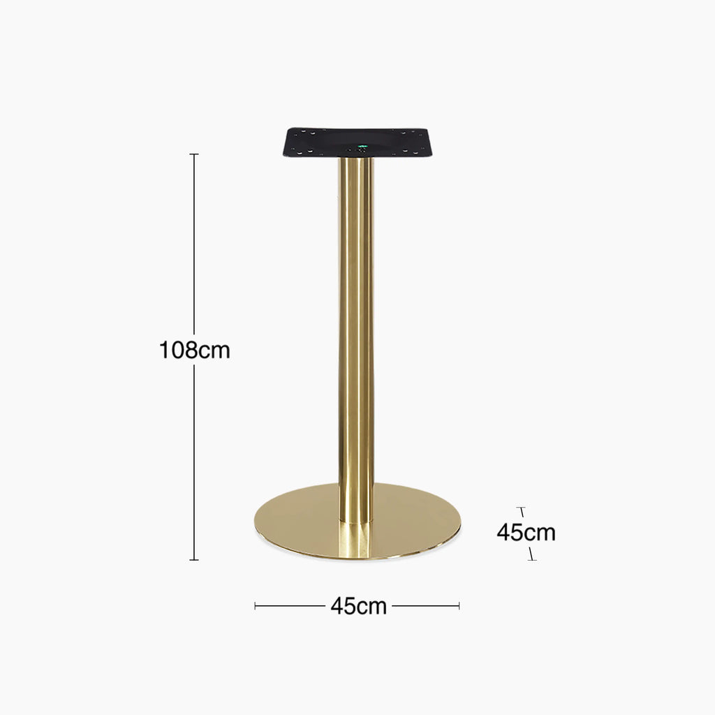 Kinsley Round Bar Table Base | Brass