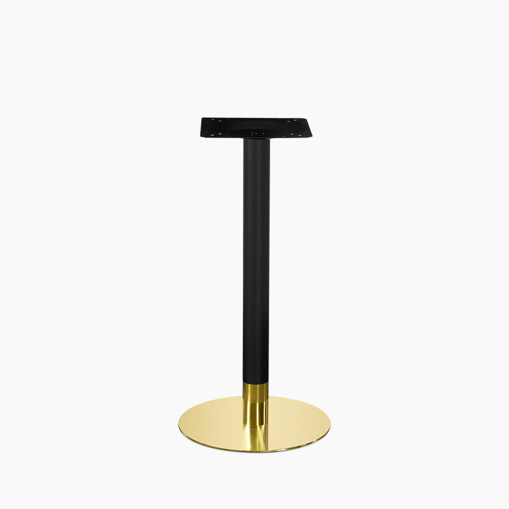 Kinsley Round Bar Table Base | Black & Brass