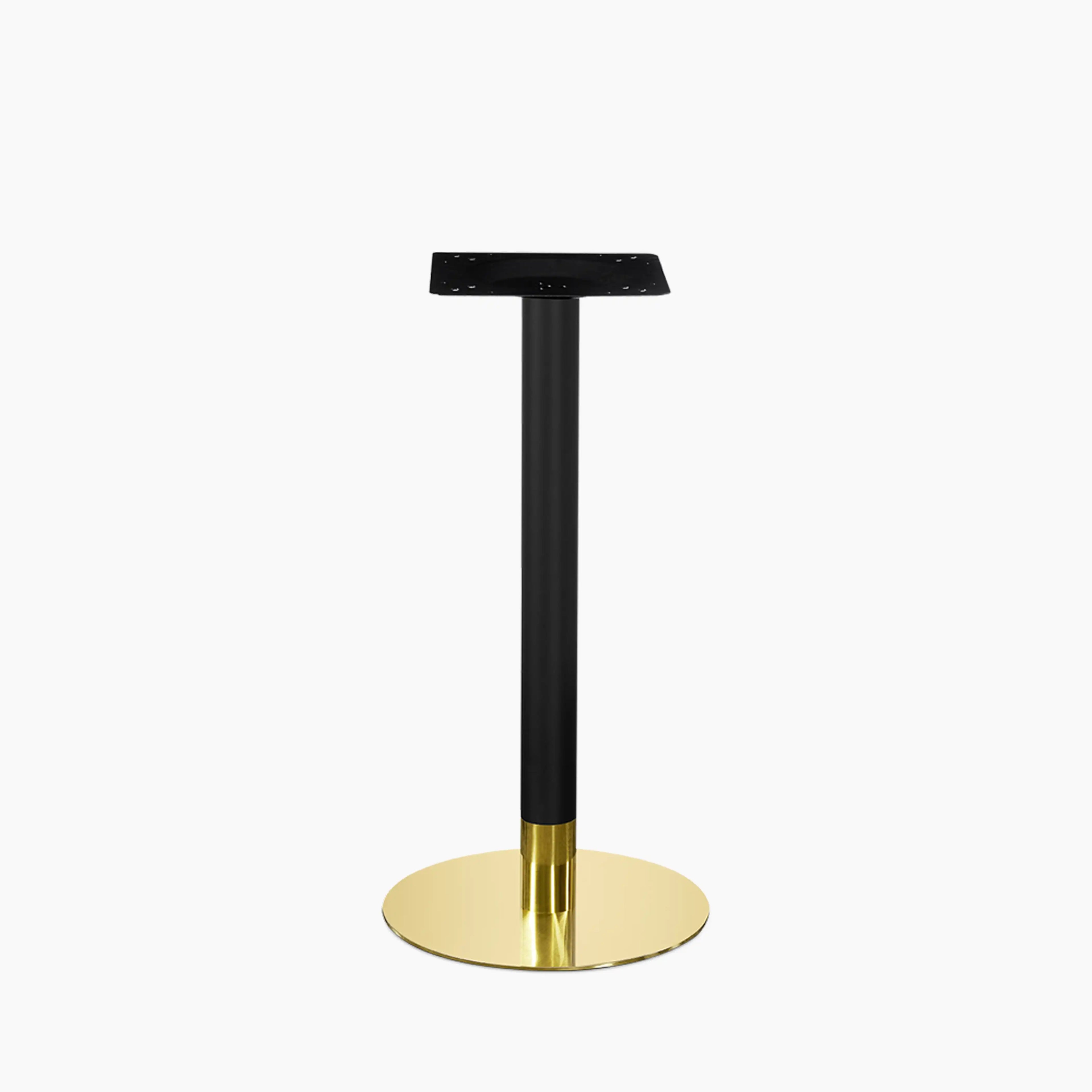 Kinsley Round Bar Table Base | Black & Brass