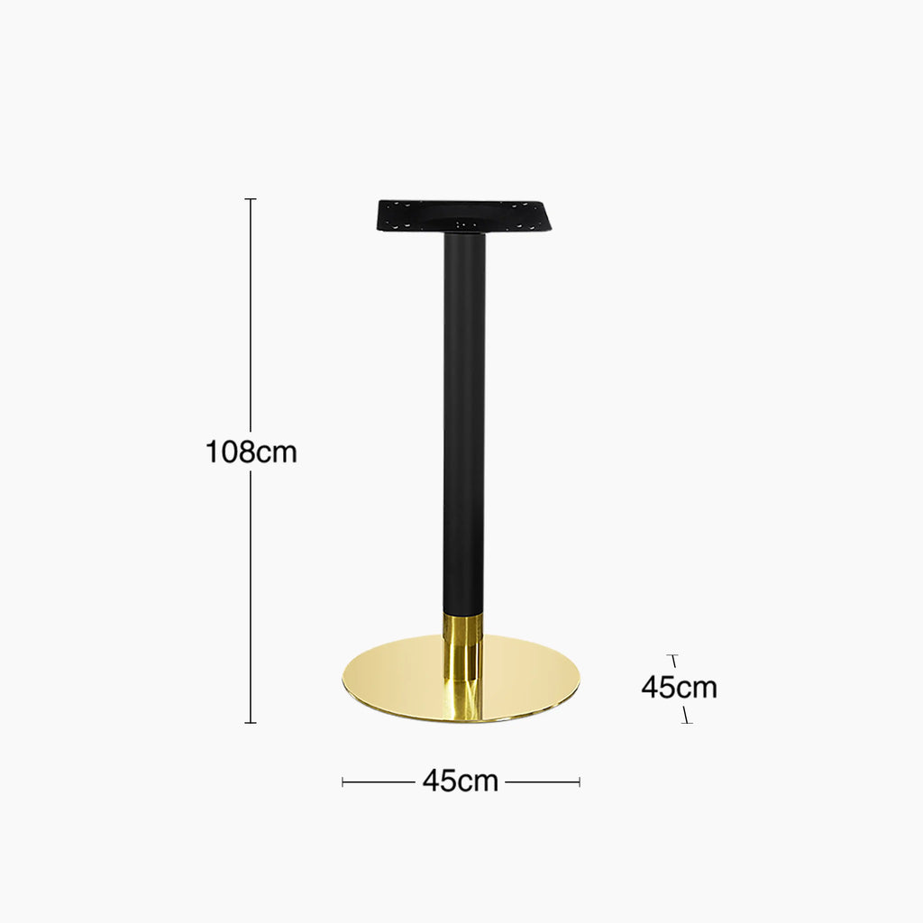 Kinsley Round Bar Table Base | Black & Brass