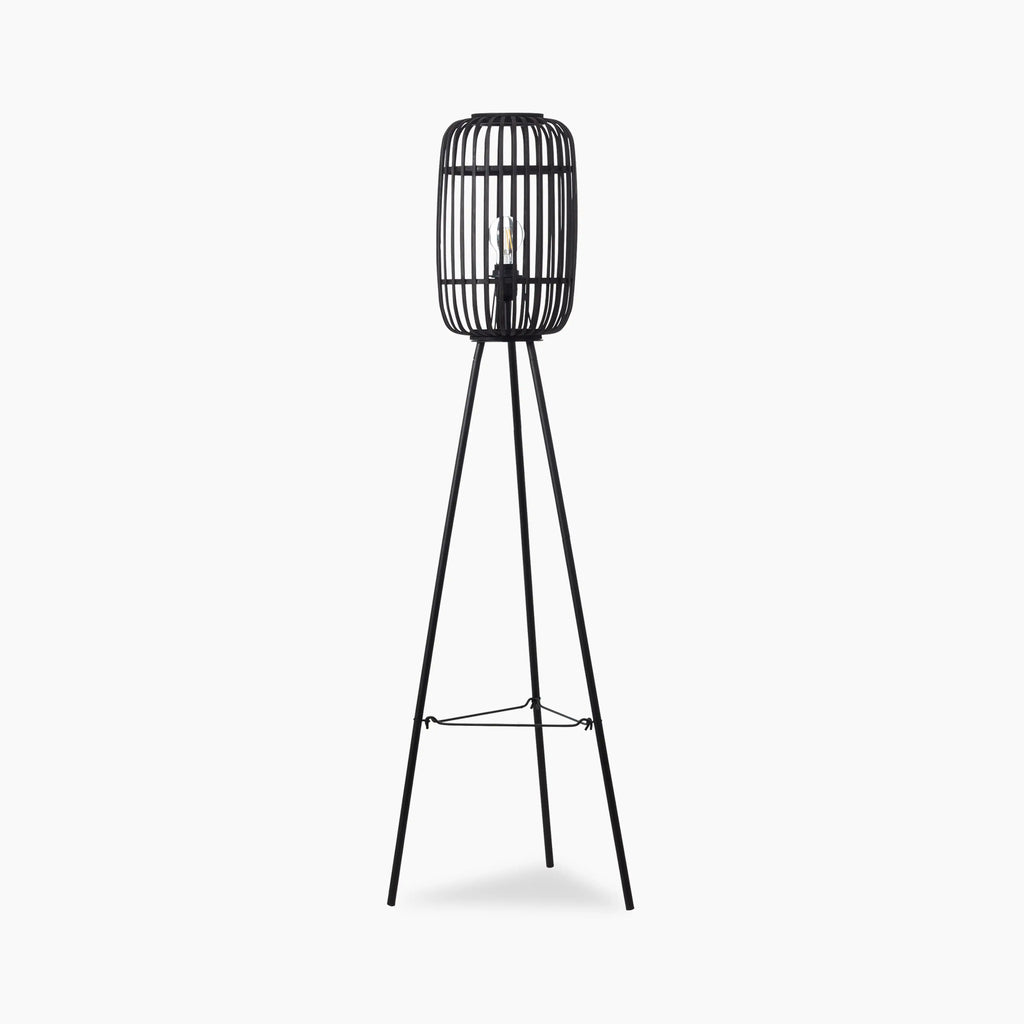 Mathias Tripod Floor Lamp | Black Bamboo