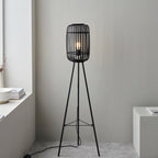 Mathias Tripod Floor Lamp | Black Bamboo