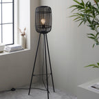 Mathias Tripod Floor Lamp | Black Bamboo