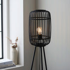 Mathias Tripod Floor Lamp | Black Bamboo