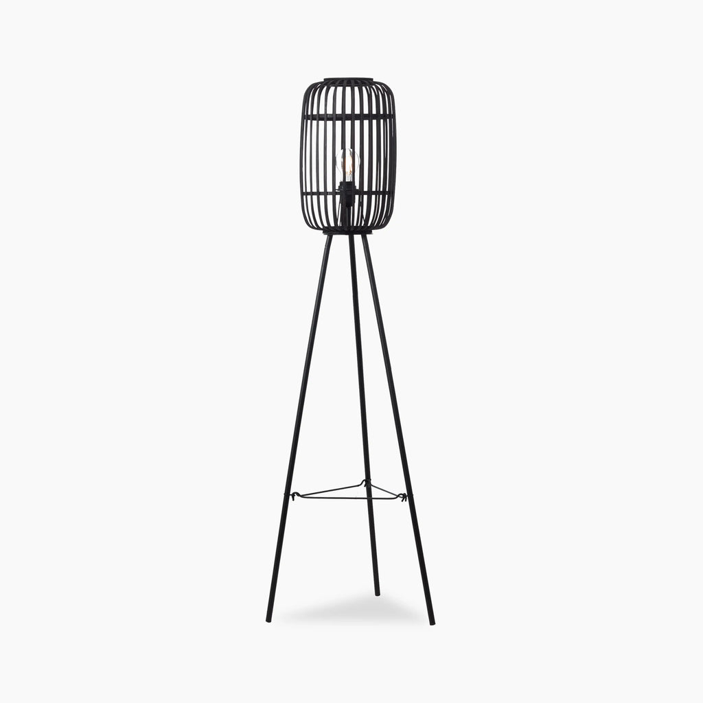 Mathias Tripod Floor Lamp | Black Bamboo