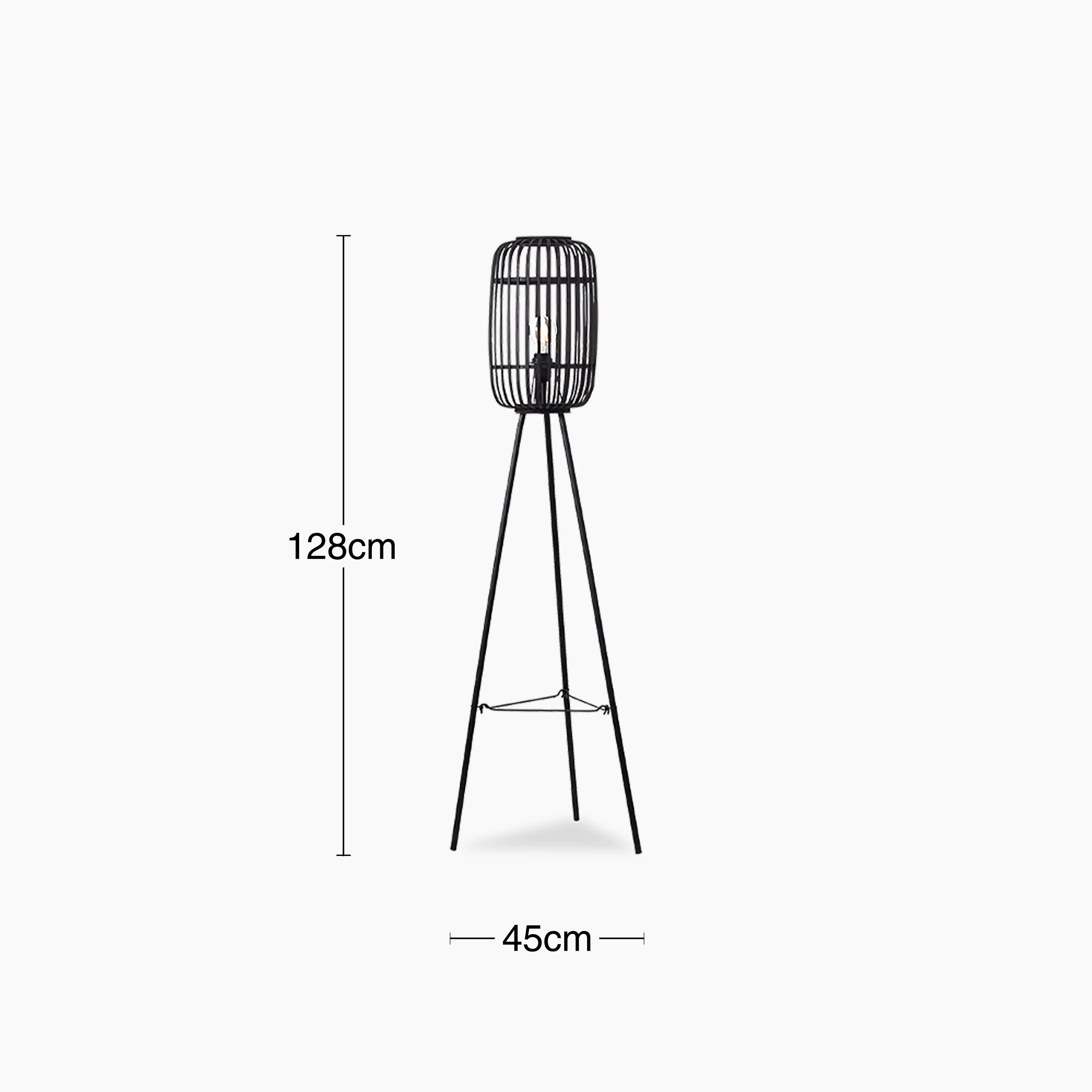Mathias Tripod Floor Lamp | Black Bamboo