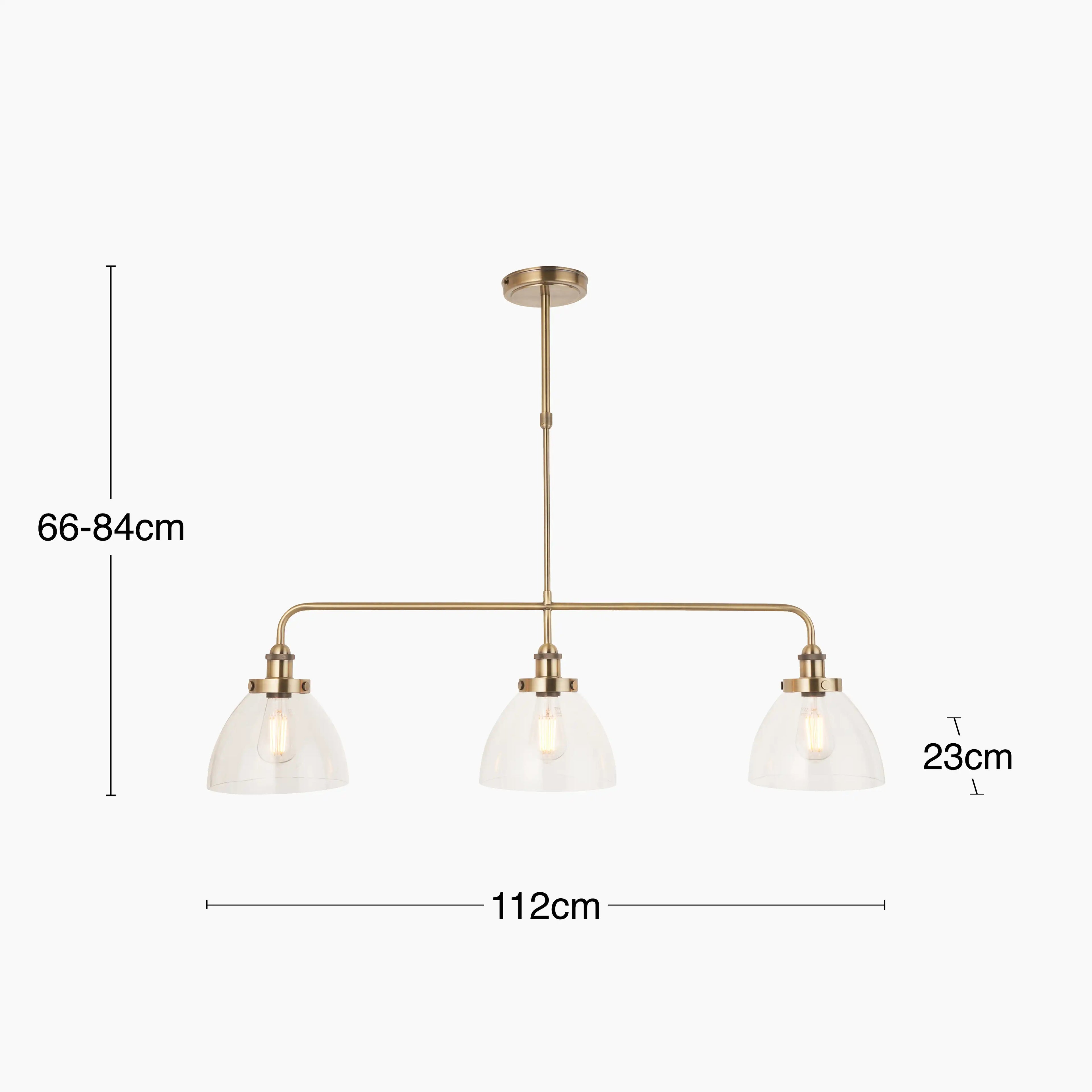 Hansen 3 Light Pendant Light | Brass