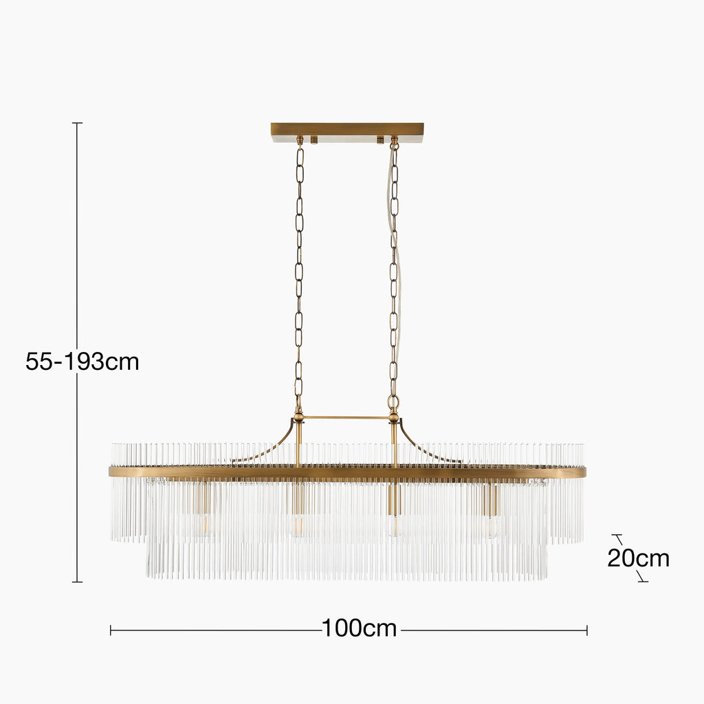 Marietta 4 Light Pendant Light | Brass
