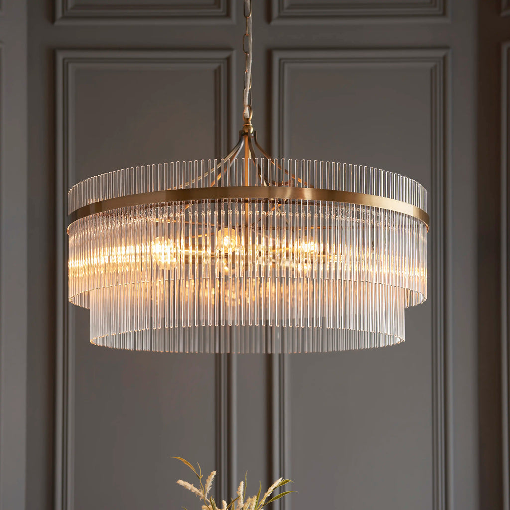 Marietta 7 Light Pendant Light | Brass