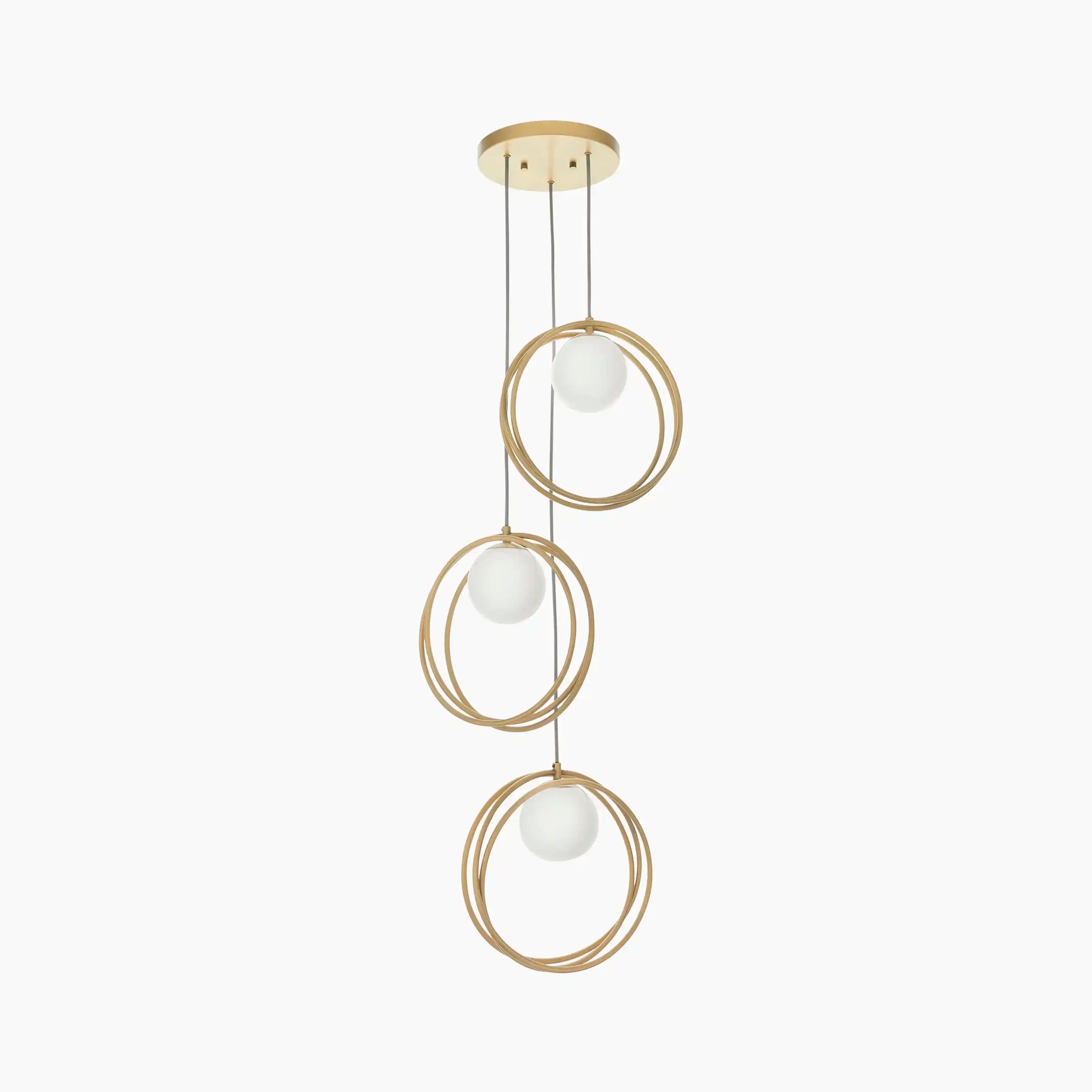 Altra 3 Light Cluster Ceiling Light | Opal & Brass