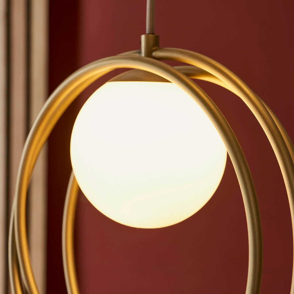 Altra 3 Light Cluster Ceiling Light | Opal & Brass