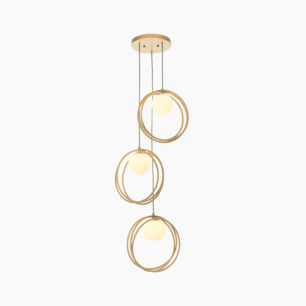 Altra 3 Light Cluster Ceiling Light | Opal & Brass