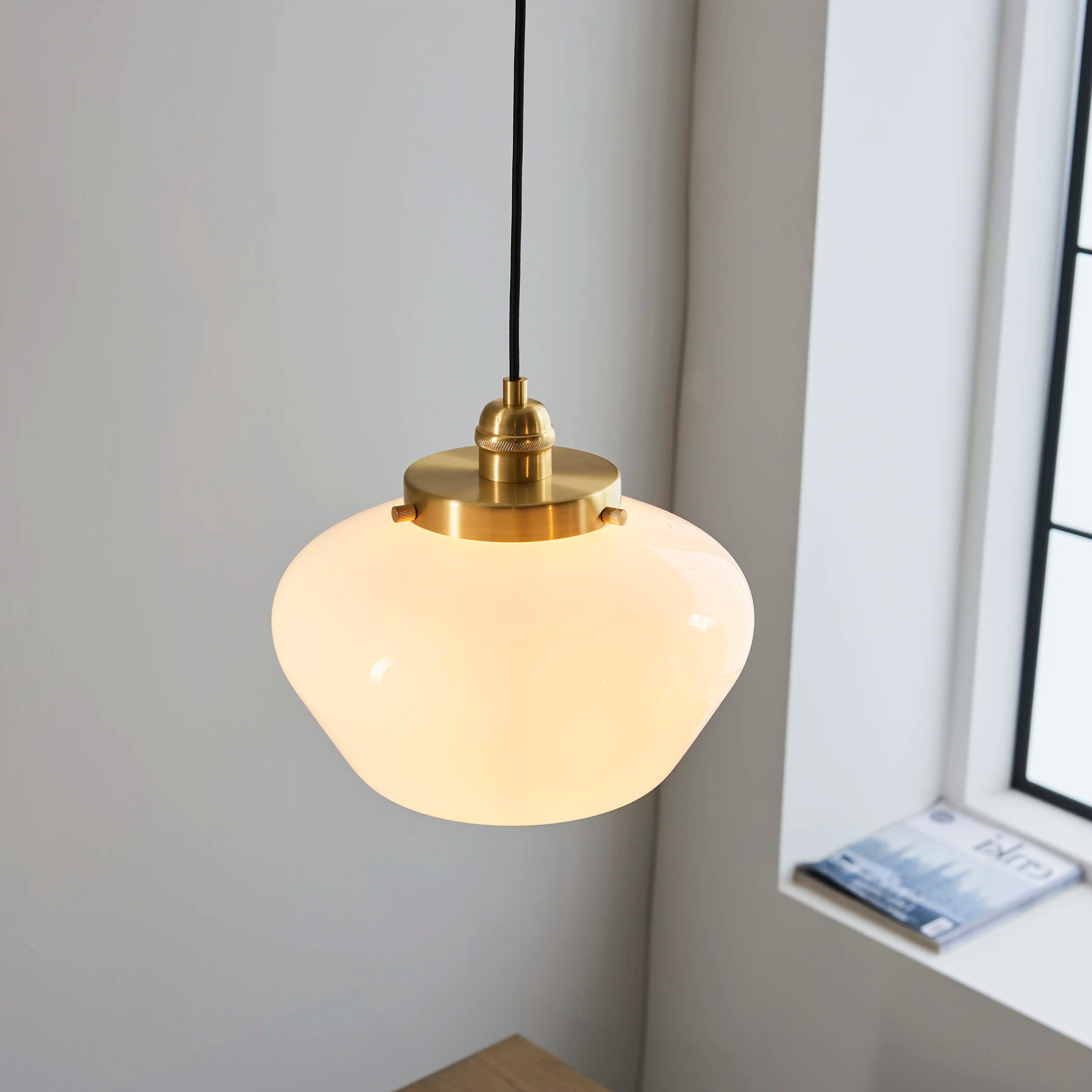 Illfra Pendant Light | Opal & Brass