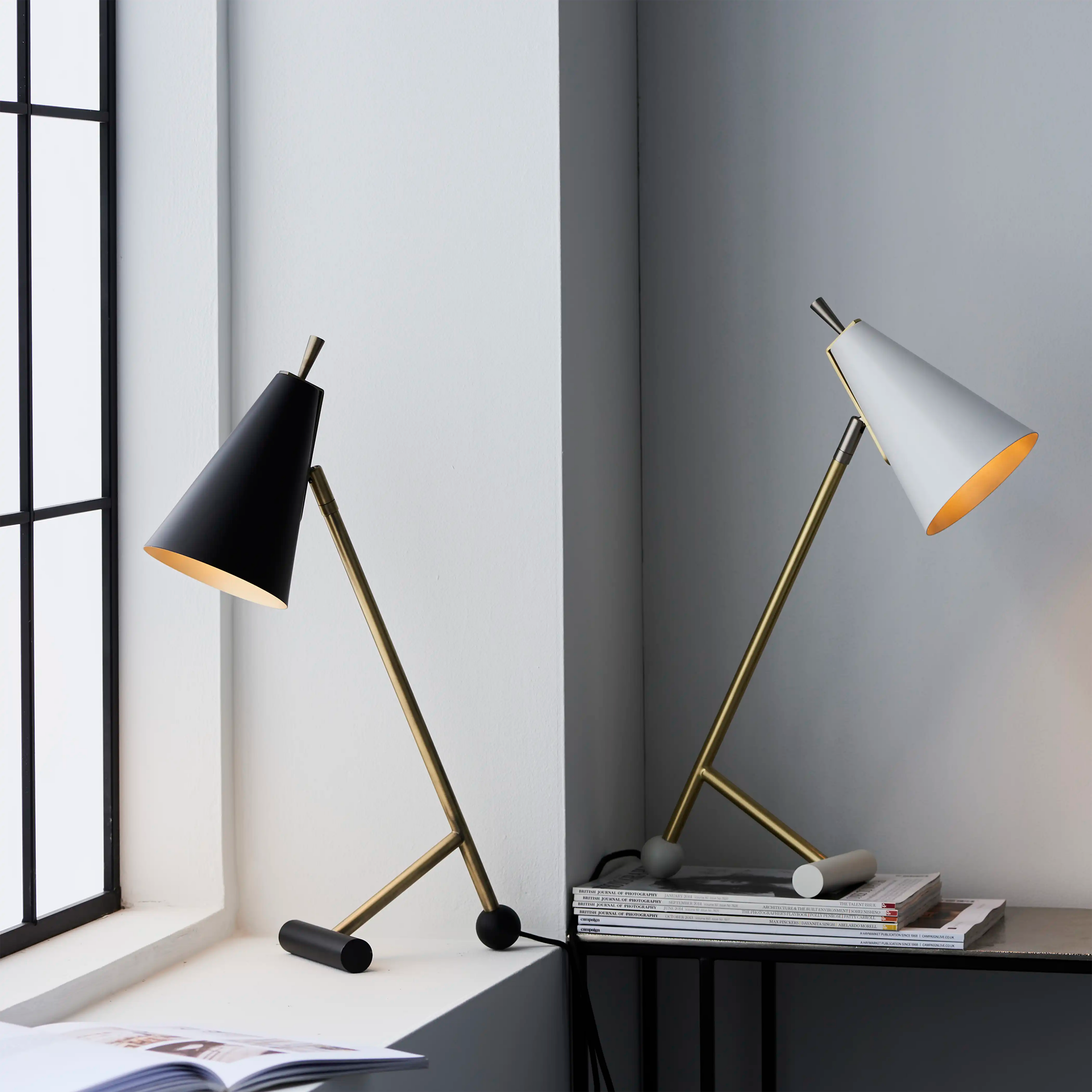 Aoife Desk Lamp | Black & Brass