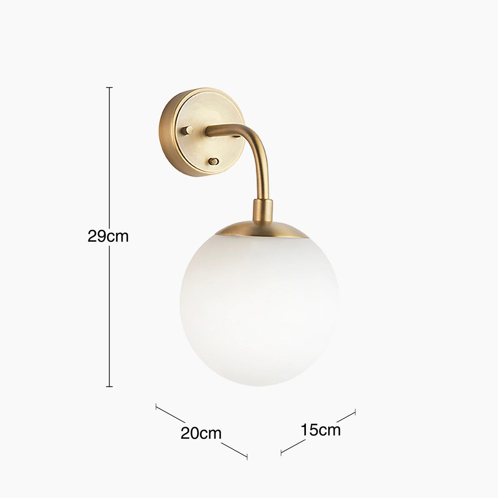 Lyme Wall Light | Opal & Brass