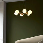 Margot 6 Light Pendant Light | Opal & Brass