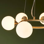 Margot 6 Light Pendant Light | Opal & Brass