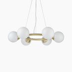 Margot 6 Light Pendant Light | Opal & Brass