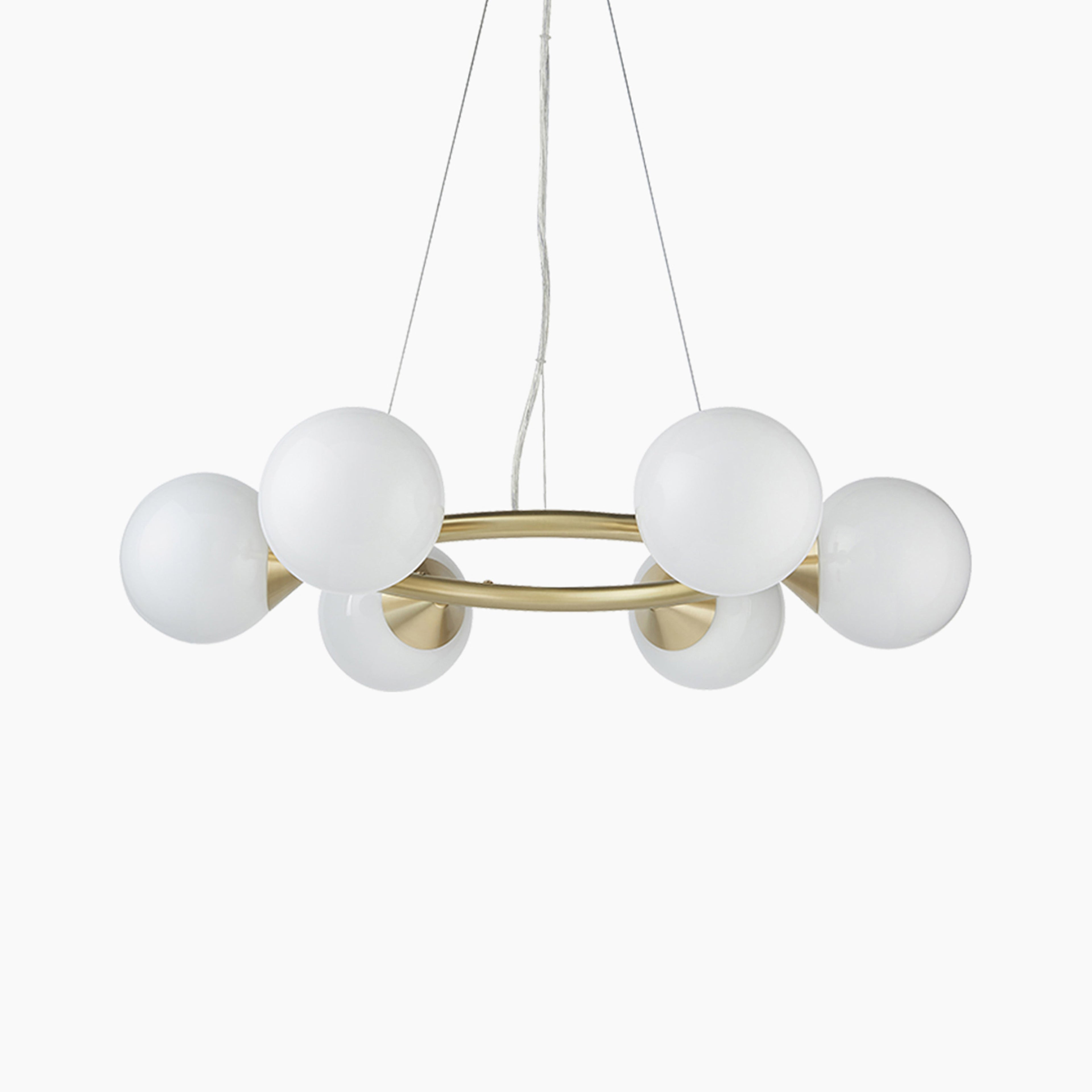 Margot 6 Light Pendant Light | Opal & Brass