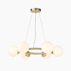 Margot 6 Light Pendant Light | Opal & Brass