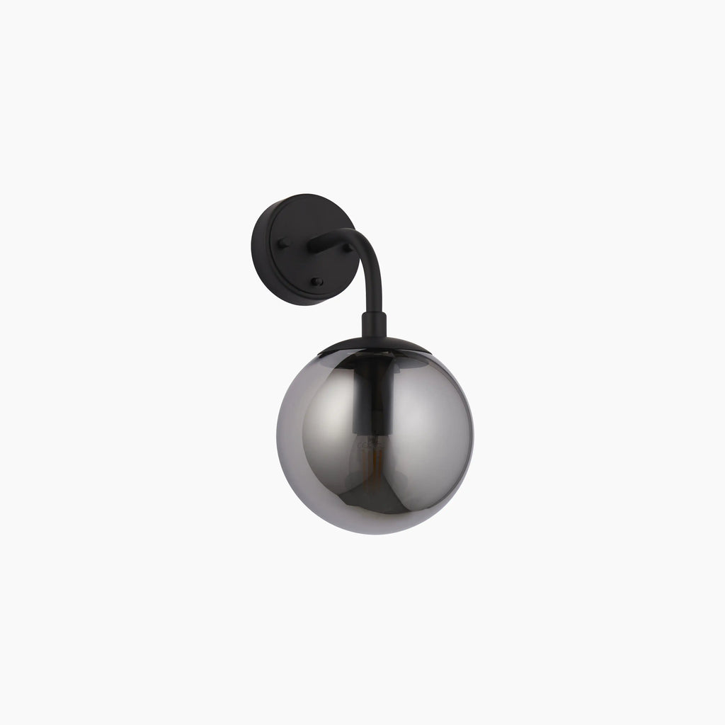 Lyme Wall Light | Smokey Grey & Black