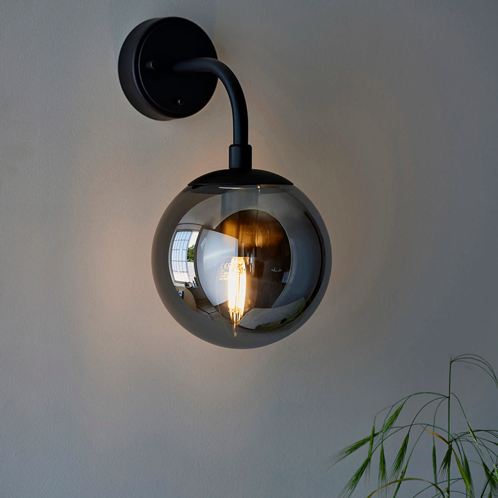 Lyme Wall Light | Smokey Grey & Black