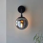 Lyme Wall Light | Smokey Grey & Black