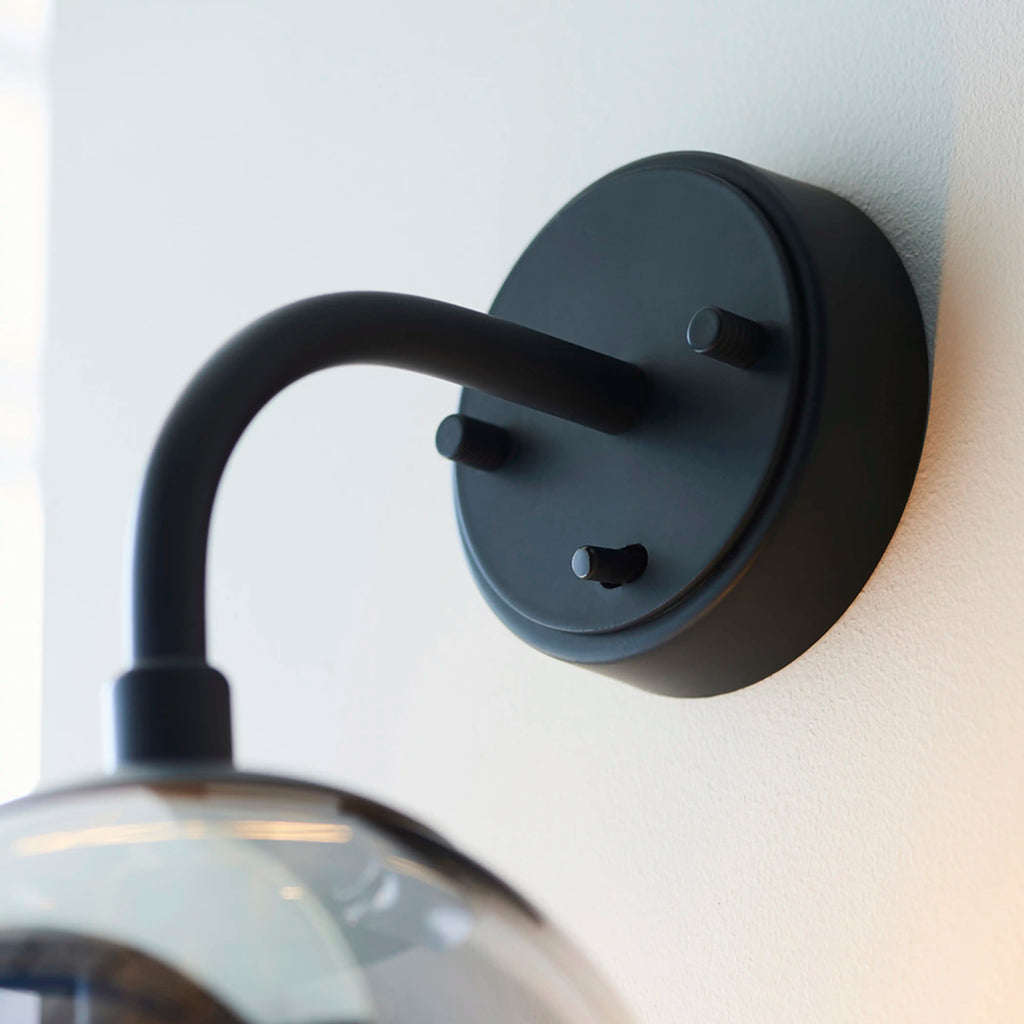 Lyme Wall Light | Smokey Grey & Black