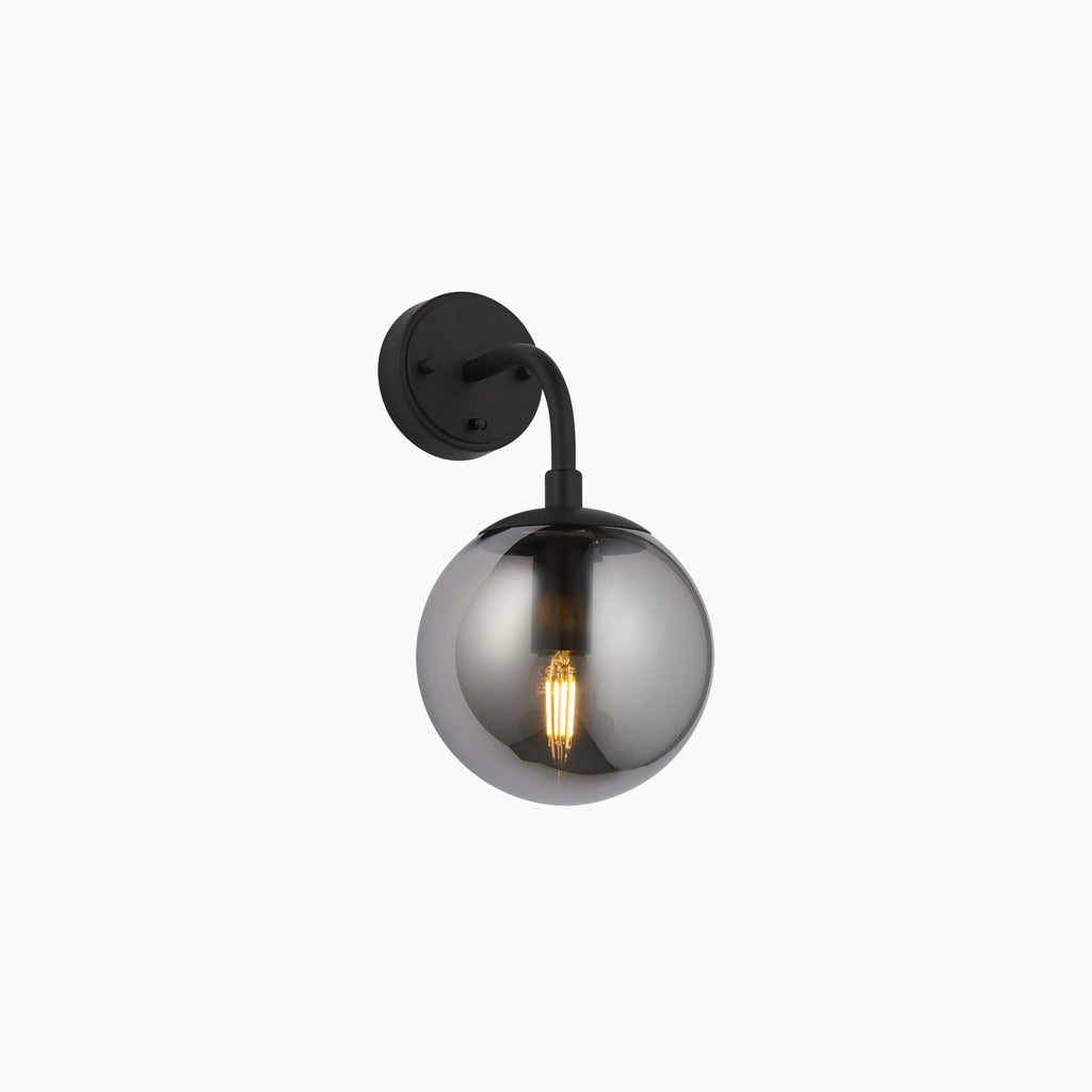 Lyme Wall Light | Smokey Grey & Black