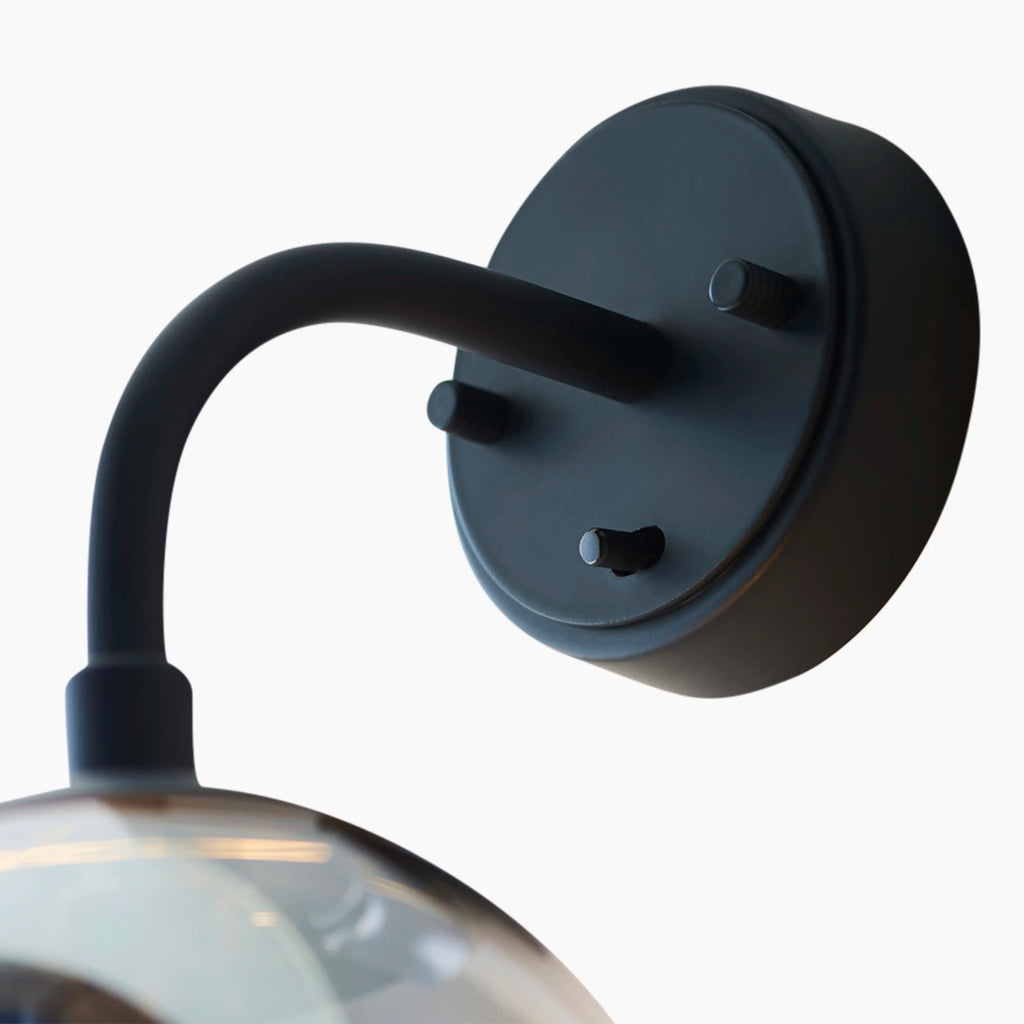 Lyme Wall Light | Smokey Grey & Black