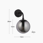 Lyme Wall Light | Smokey Grey & Black