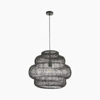 Karys Large Pendant Light | Black Rattan