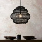 Karys Large Pendant Light | Black Rattan