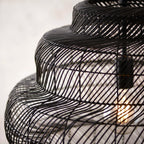 Karys Large Pendant Light | Black Rattan