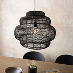 Karys Large Pendant Light | Black Rattan