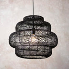 Karys Large Pendant Light | Black Rattan