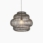 Karys Large Pendant Light | Black Rattan