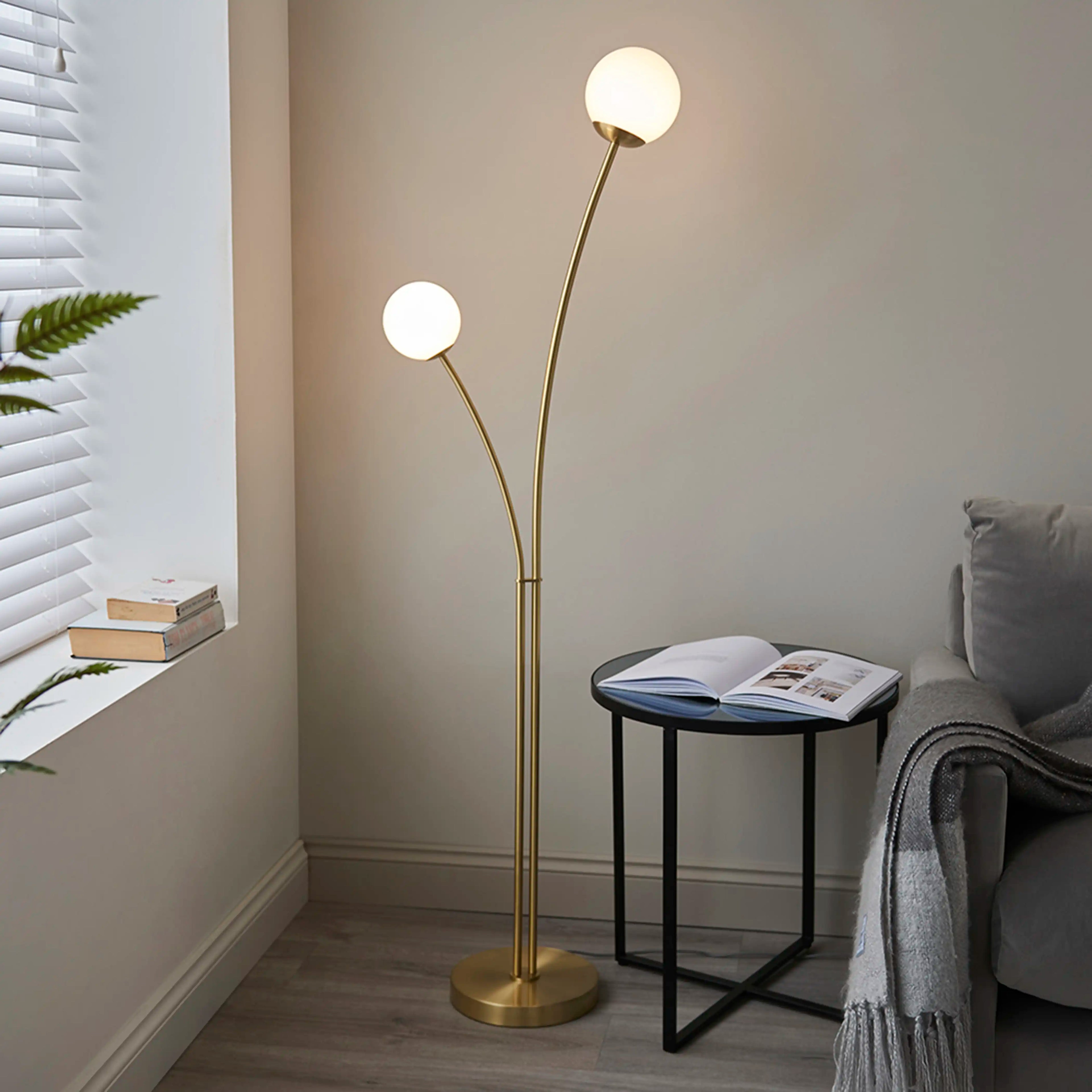 Bloom Floor Lamp | Opal & Brass
